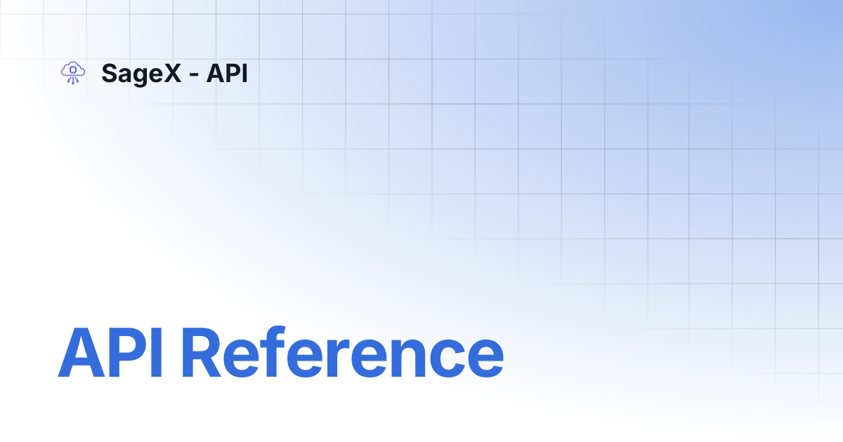 API Reference | SageX - API
