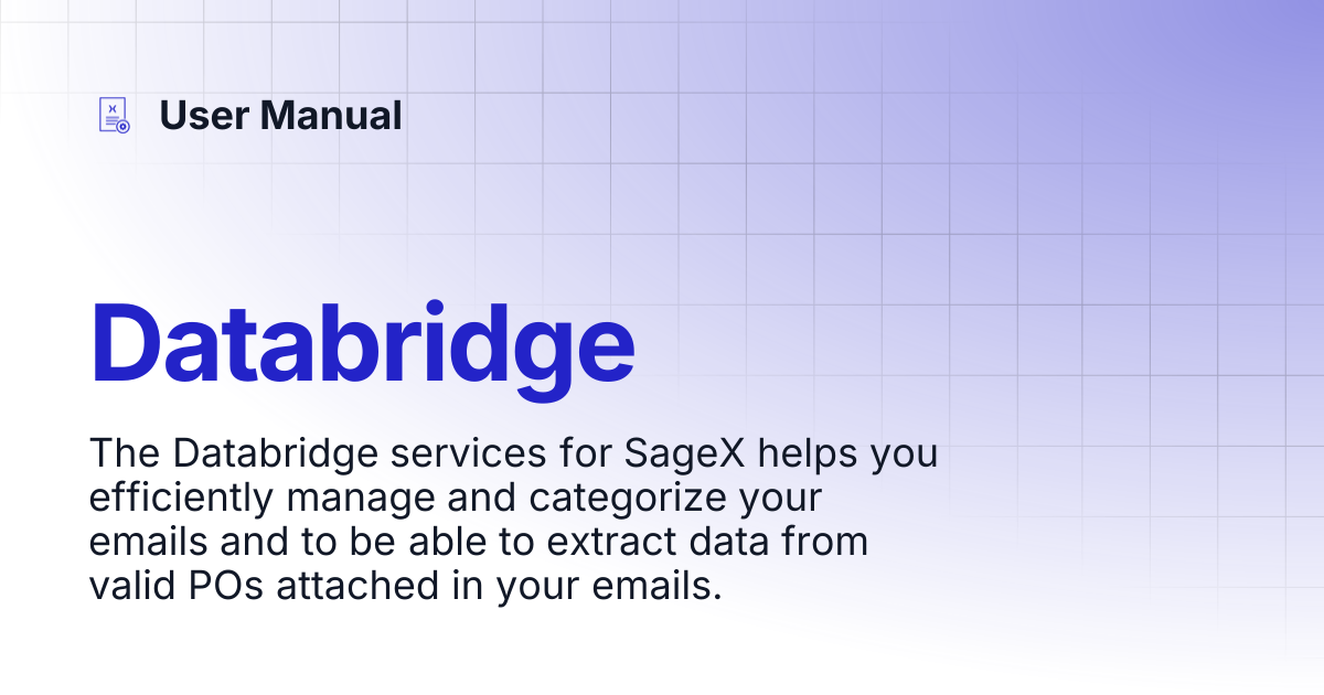 Databridge | User Manual